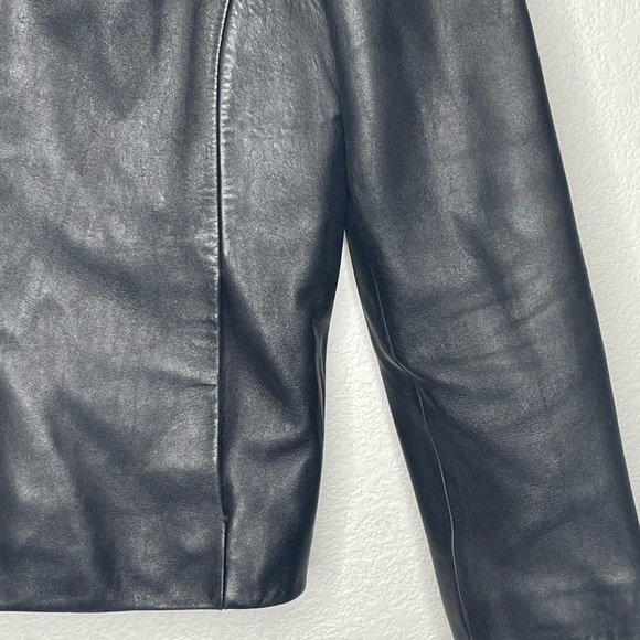 Preston & York jacket leather women’s sz medium vintage Classic Black - Picture 5 of 7